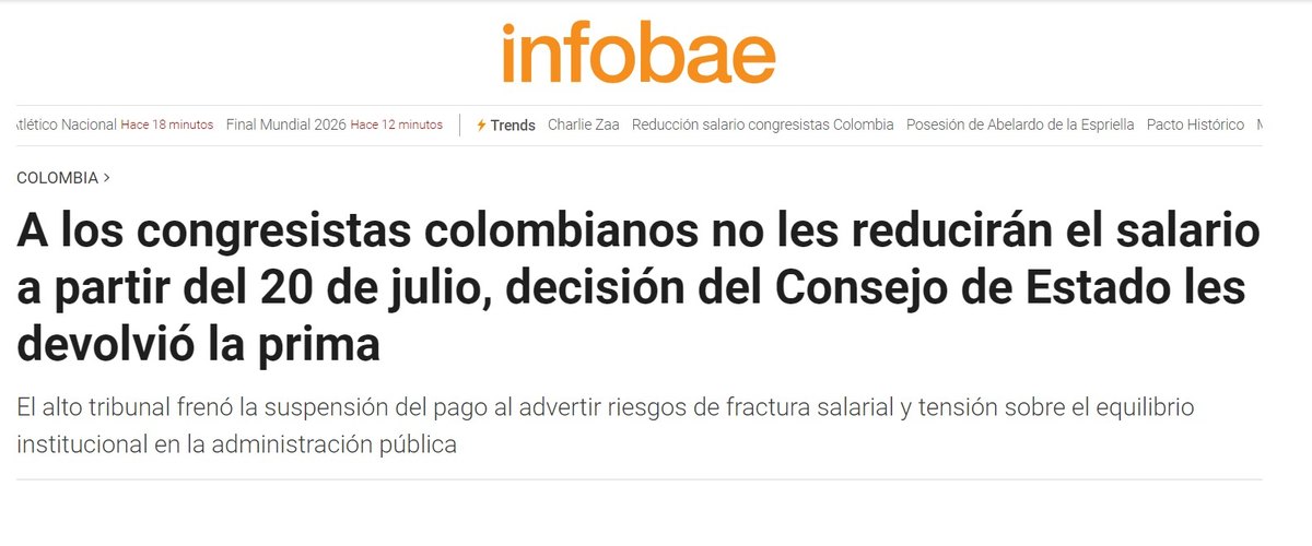 Infobae — A los congresistas no les reducirán el salario: el Consejo de Estado les devolvió la prima especial.